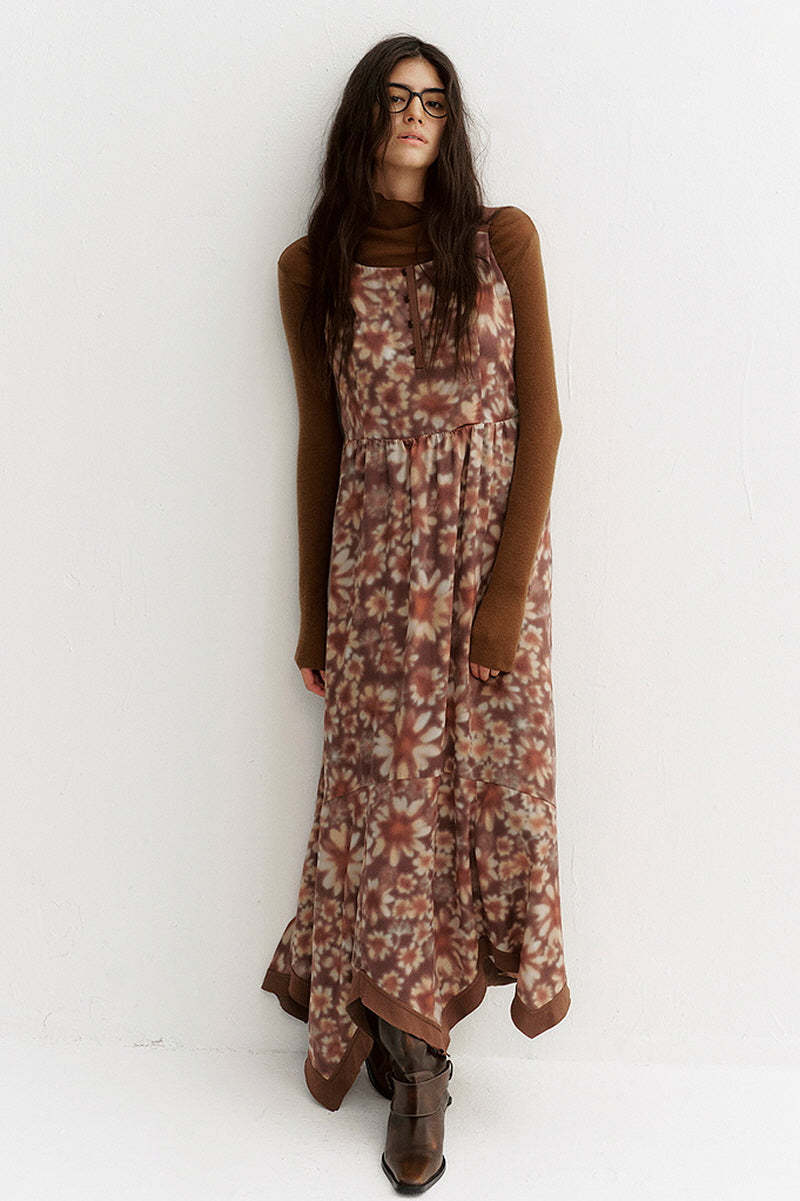 Asymmetric Hem Slip Dress