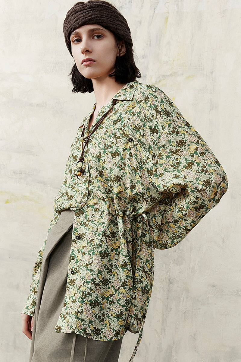 Relaxed Vintage Print Casual Shirt
