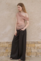 Asymmetrical Pinched-Pleat Lapel Vest