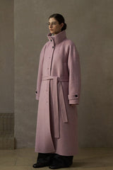 Reversible Stand-Up Collar Double-Breasted Coat