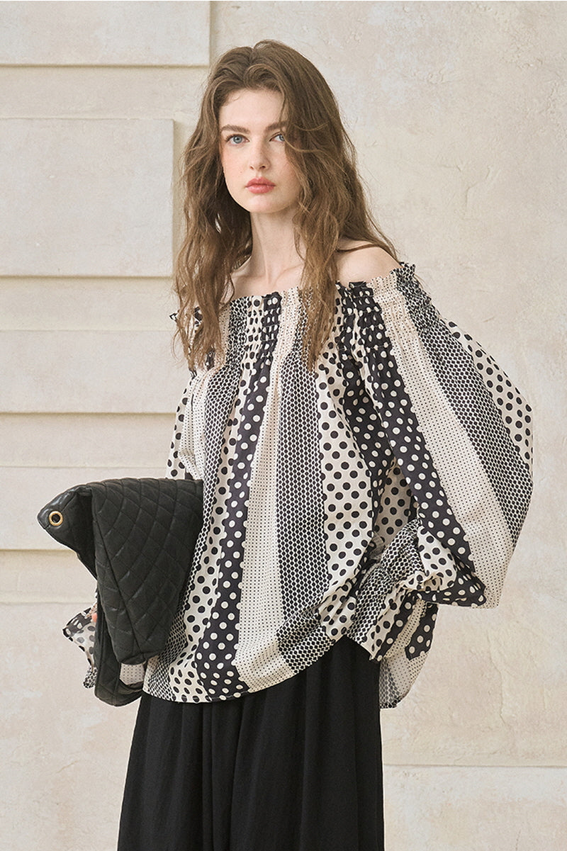 One-Shoulder Flared Sleeve Top