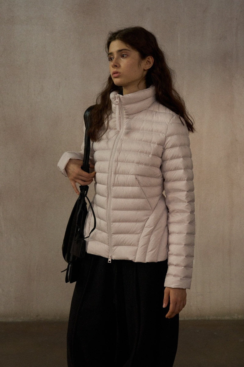 Stand-Up Collar Hourglass Puffer Jacket