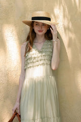 Muccal Edge V-Neck Heavy Industry Sleeveless Cake Dress