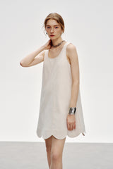 Petal Hem Sleeveless Vest Dress