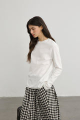 Split Seam Rolled Long Sleeve T-Shirt