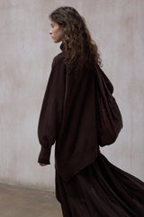 Lazy Turtleneck Asymmetrical Pullover Top