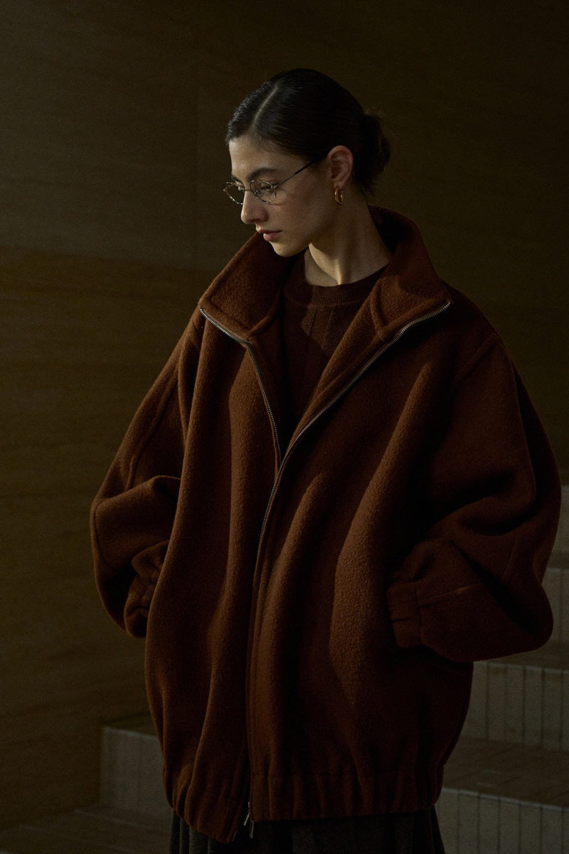 Stand-Up Collar Loose-Silhouette Reversible Jacket