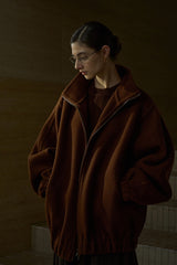 Stand-Up Collar Loose-Silhouette Reversible Jacket