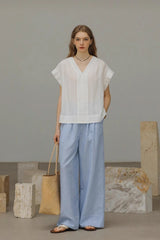 High Waist Wide Leg Striped Pants