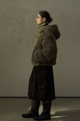 Curly Hooded Plush Jacket