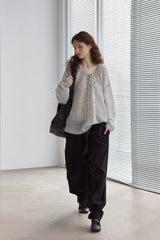 Drawstring Loose Pullover Sweater