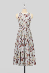 Ruffle Print Sleeveless Vest Dress