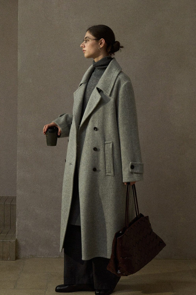 Classic Long Lapel Double-Breasted Coat