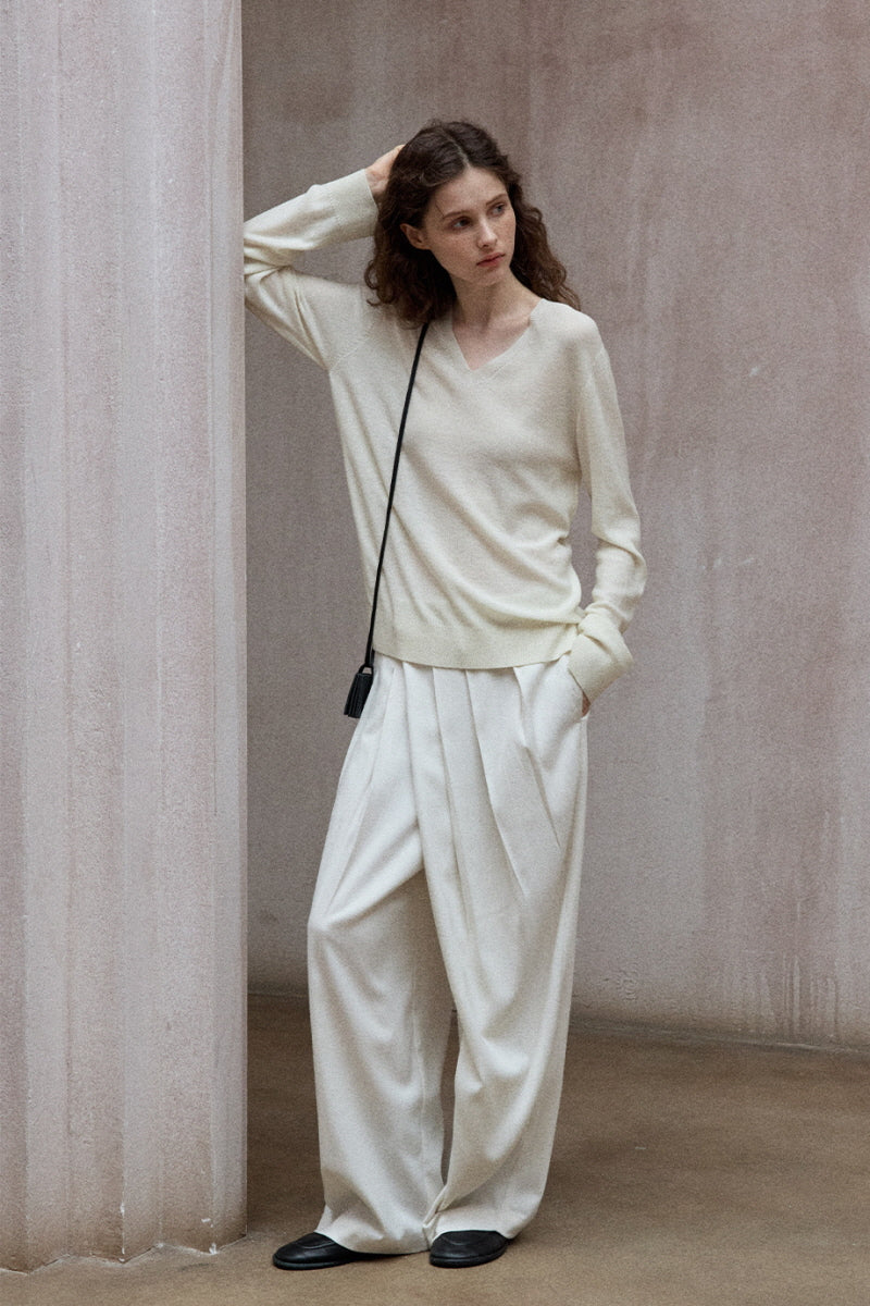 Rainbow After Rain V-Neck Pullover Sweater