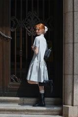 Deconstructed Short-Sleeved Shirt Dress