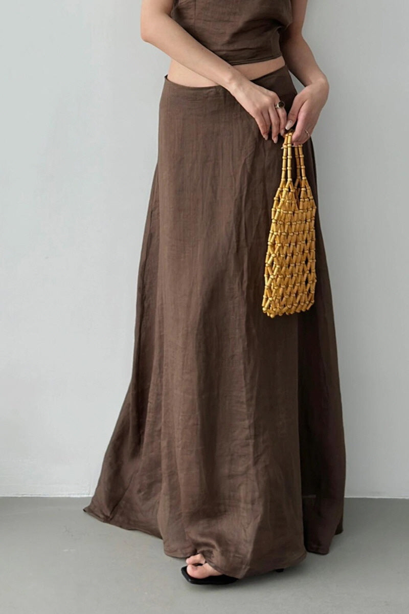 Retro High-Waist Draped Skirt