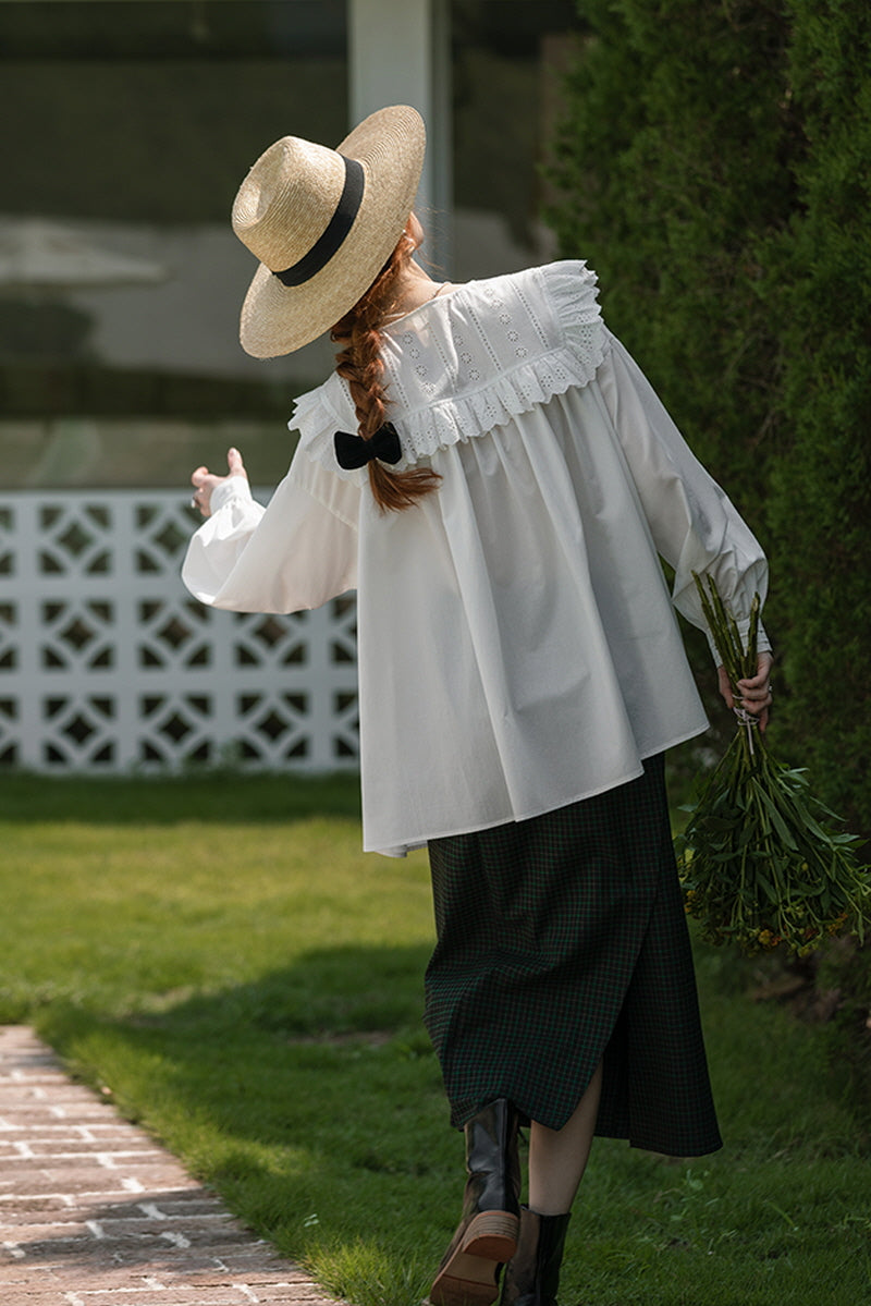 Fly Sleeve Cutout Panel Long Shirt