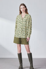 Relaxed Vintage Print Casual Shirt