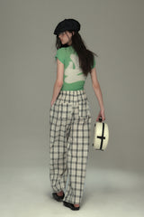 Pleated Check Flying Pigeon T-Shirt