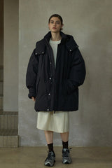 Oversized Hooded Stand Collar Parka Jacket