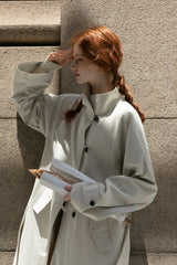 Lace-Up Loose Trench Coat Jacket