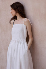 Shirred Strap Maxi Dress