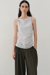 Pleated Collar Sleeveless Vest
