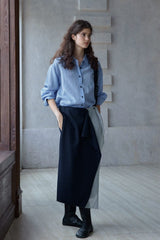 Asymmetric Layered Wrap Skirt