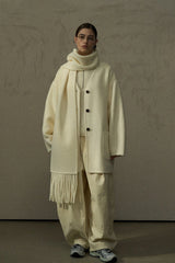 Reversible Tassel-Scarf Duffle Jacket