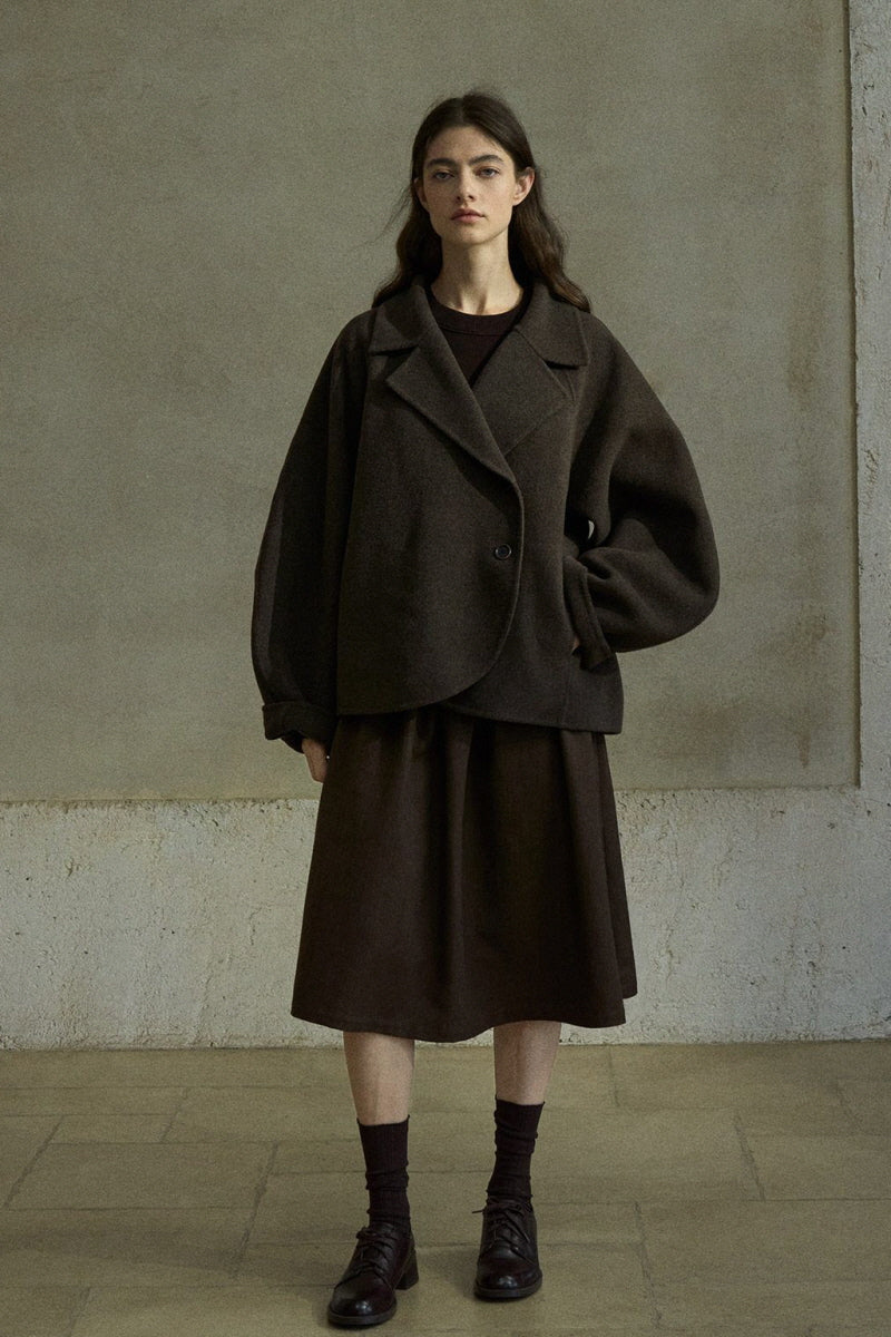 Cropped Reversible Lapel Jacket