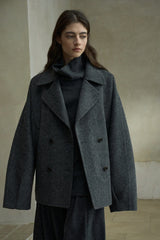 Large Lapel Double-Breasted Reversible Jacket