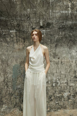 Draped Halterneck Swing Collar Camisole