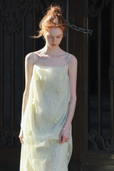 Three-Dimensional Relief Square Neck Slip Dress