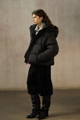 Cocoon Hooded Short Down Jacket