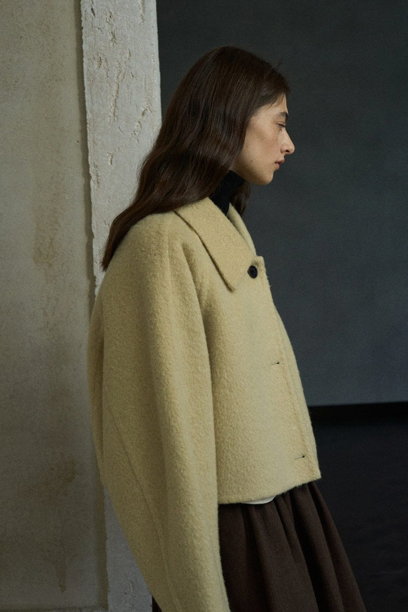 Truncated Lapel Raglan Jacket