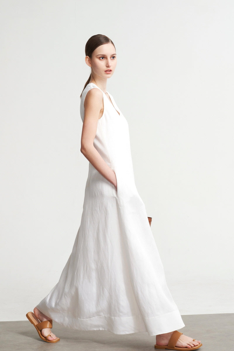 V-Neck Sleeveless Maxi Dress
