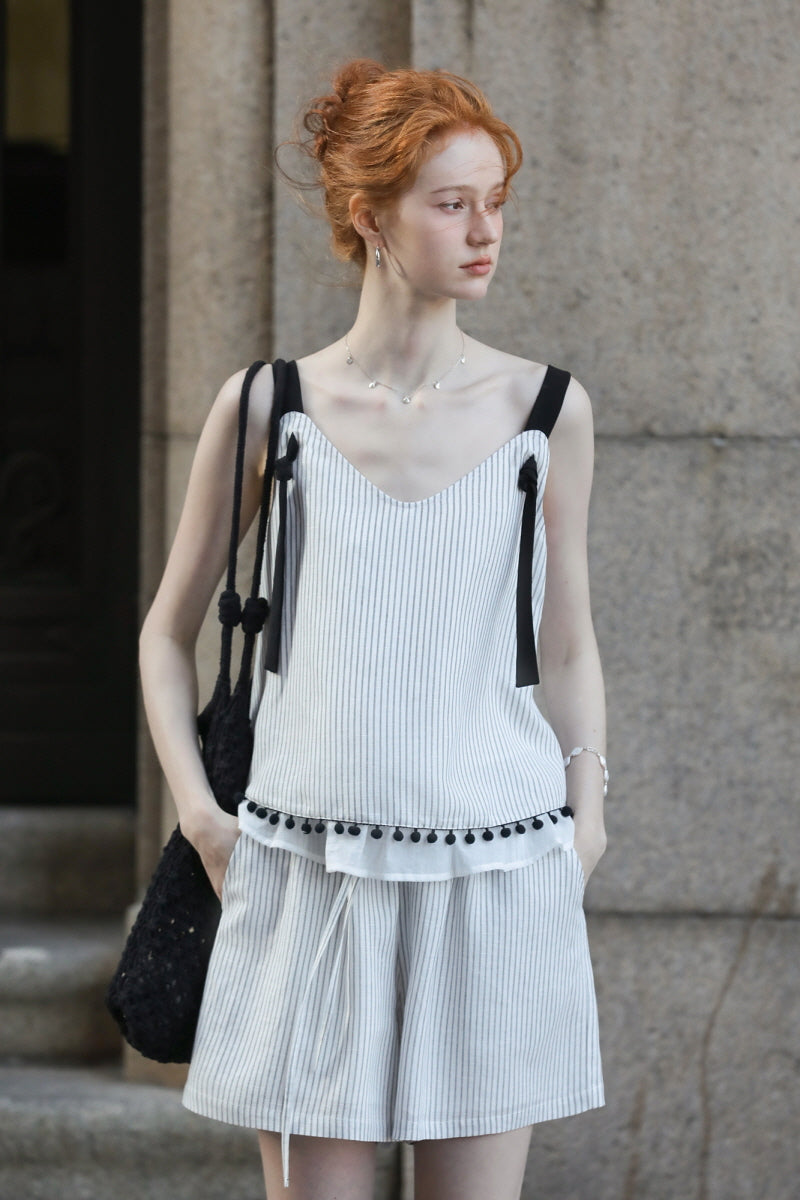 V-Neck Striped Camisole Top