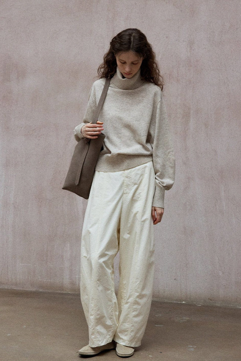 Curved-Scimitar Relaxed Pants