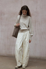 Curved-Scimitar Relaxed Pants