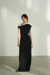 Twisted Slanted Shoulder Slim Top