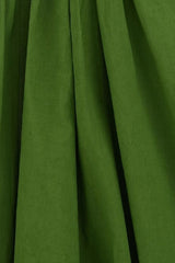Elastic Shirred High-Cut Neck Maxi Dress