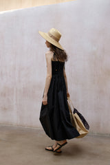 Shirred Strap Maxi Dress
