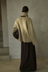Scarf Collar Reversible Tweed Jacket