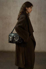 Irregular Lapel Hand-Sewn Reversible Coat