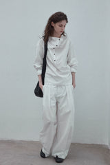 Swing Collar Long-Sleeved Top
