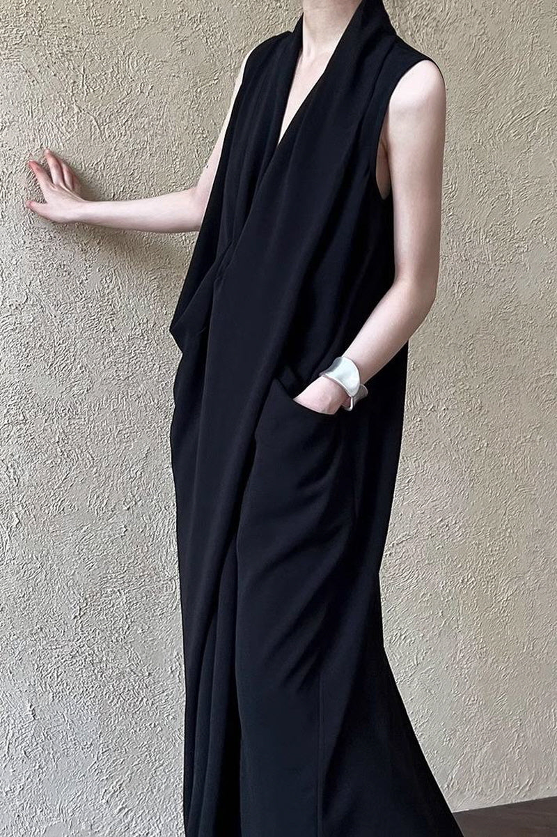 Irregular Sleeveless Goddess Long Dress