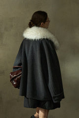Reversible Statement-Collar Loose Jacket