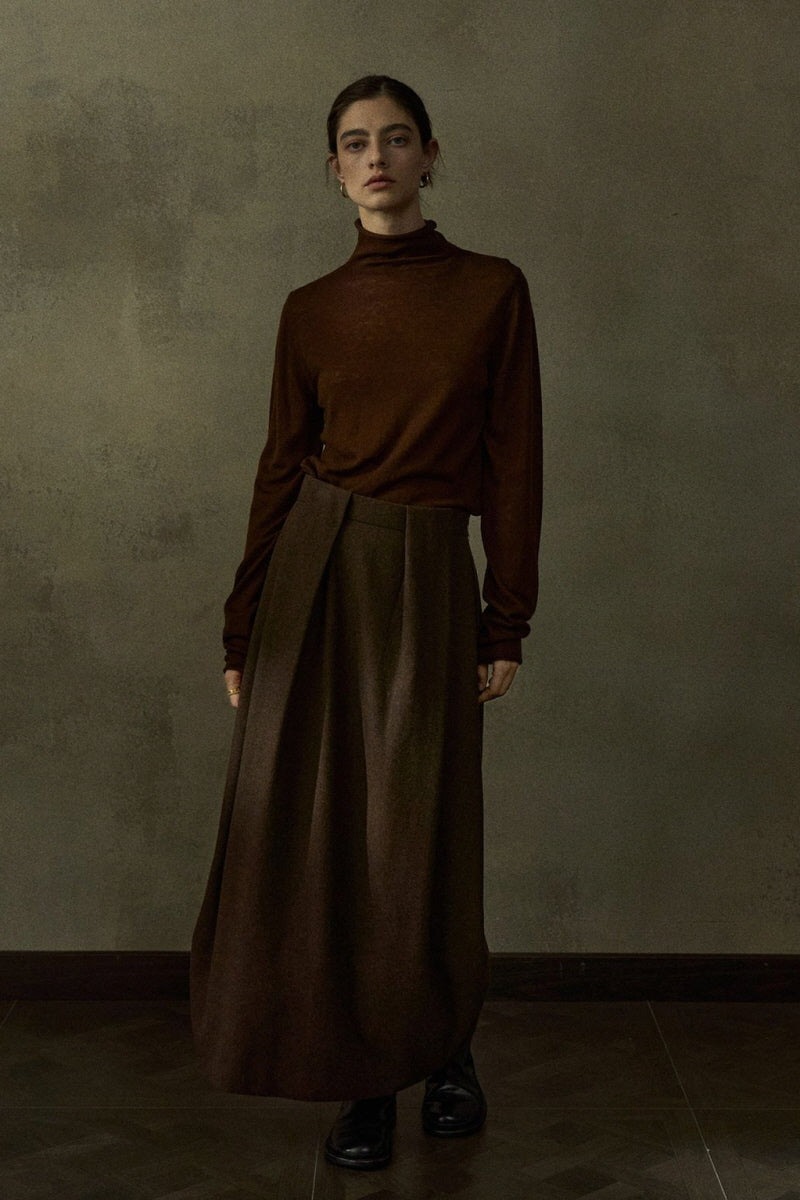Three-Dimensional Pleated Flower Bud Skirt