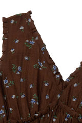 Cinched Waist V-Neck Tea Dress