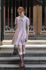Smudge Puff Sleeve Shirt Dress